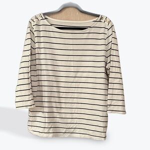 A New Day 3/4 top with gold button detail